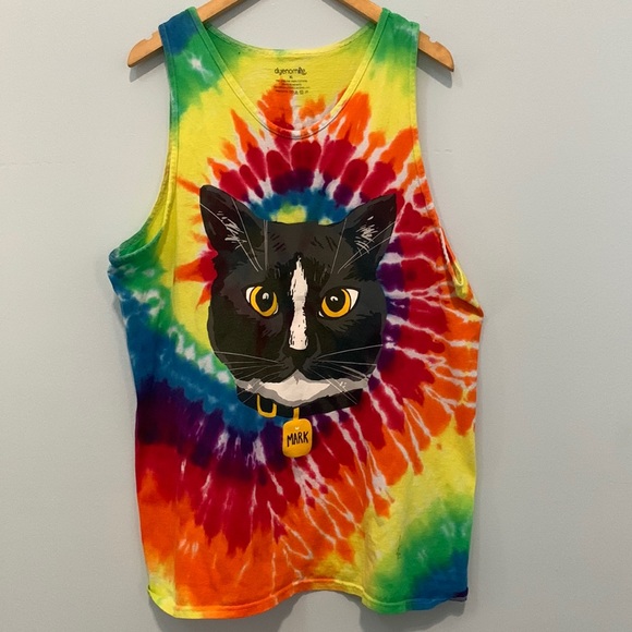 Other - ⚡️5/$25⚡️ Tie-Dye Cat Tank Top✨NWOT